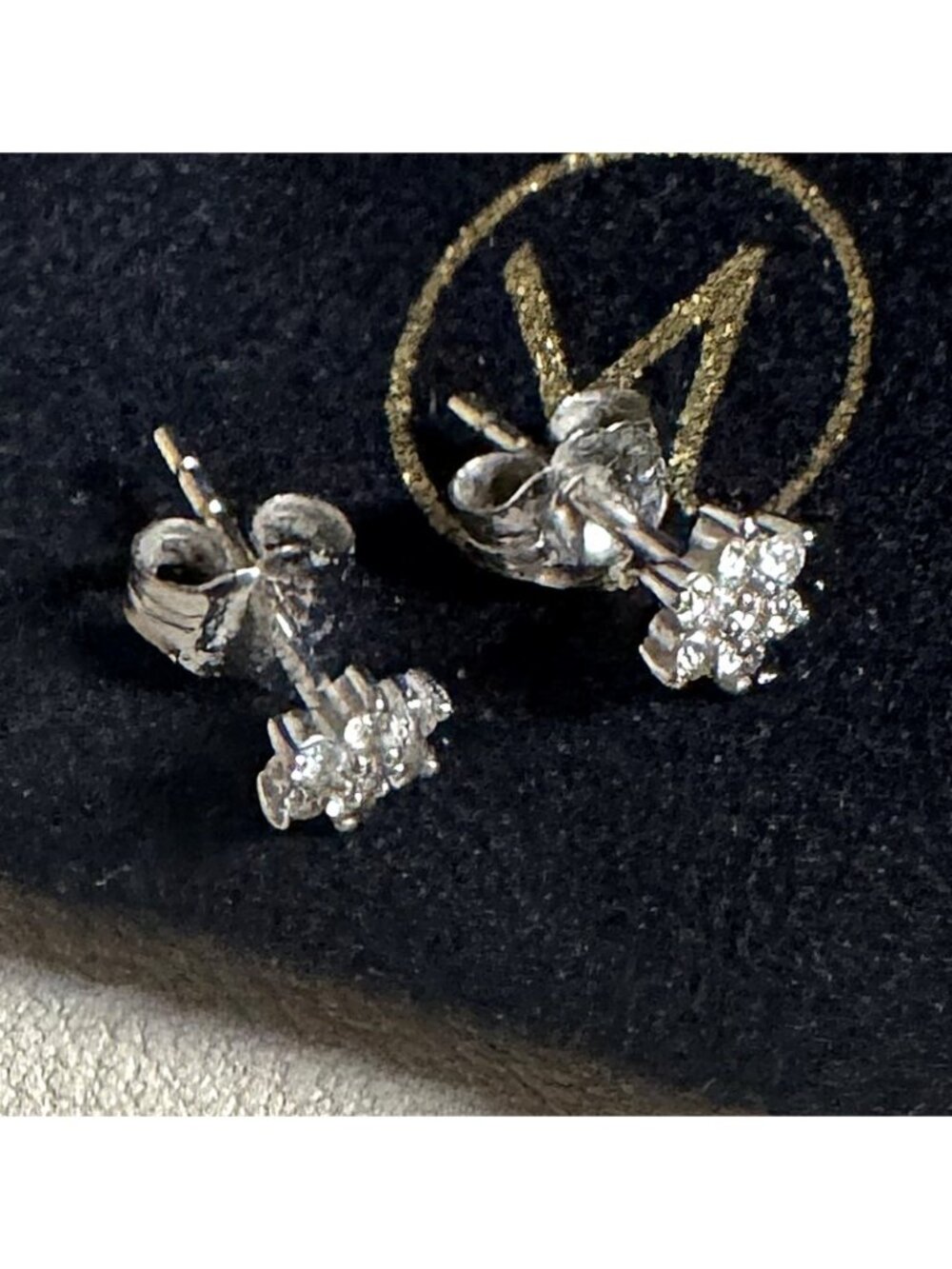Mejuri Diamond Flower Studs 14k White Gold 0.2 ct Natural Diamonds 6mm - Picture 6 of 6